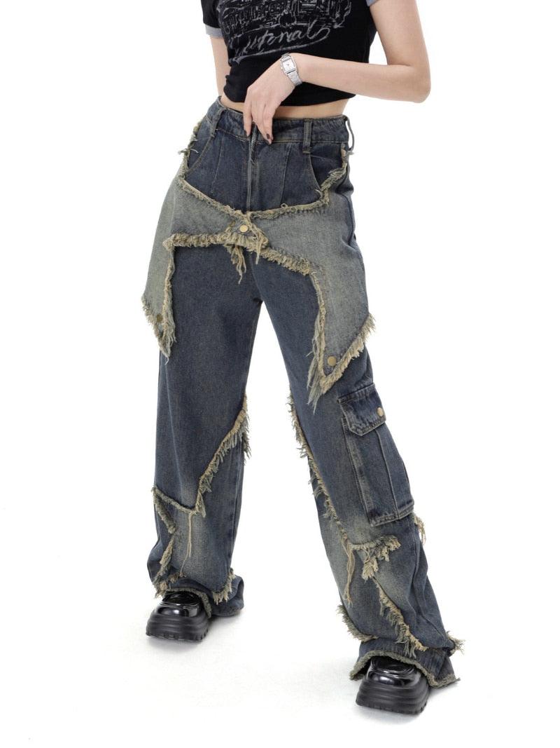 BRAMIRA DISTRESSED EFFECT STAR UNISEX PANTOLON