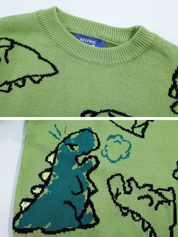 BRAMIRA DINOSAUR CARTOON PATTERN KNIT KAZAK