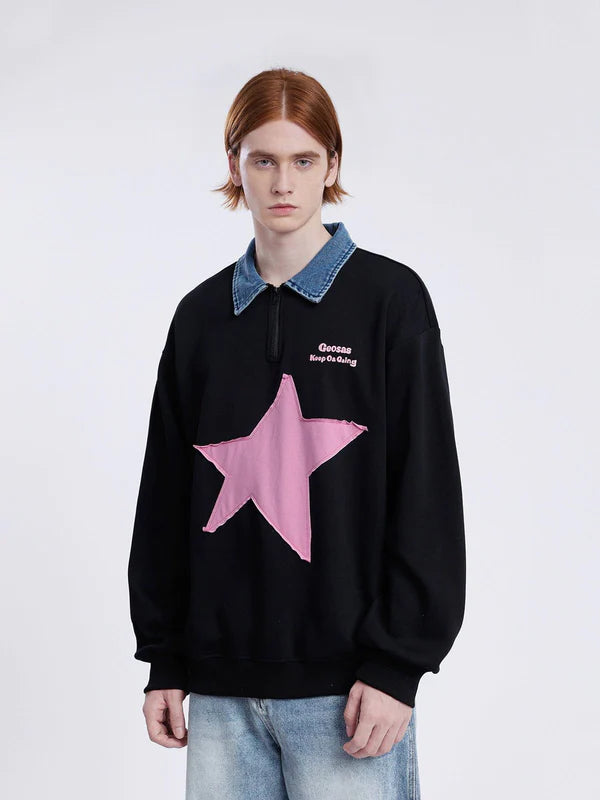 BRAMIRA STAR PRINT POLO UNISEX HOODIE