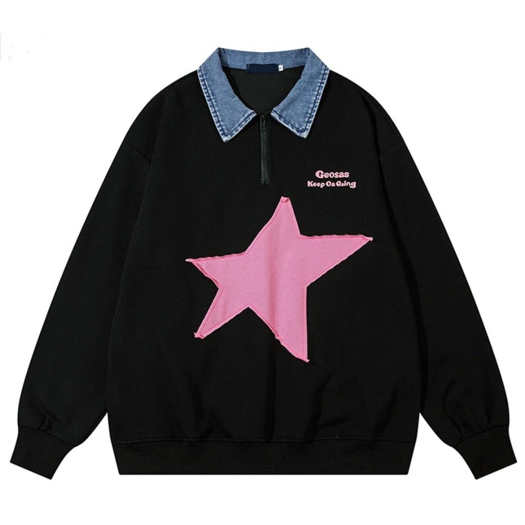 BRAMIRA STAR PRINT POLO UNISEX HOODIE