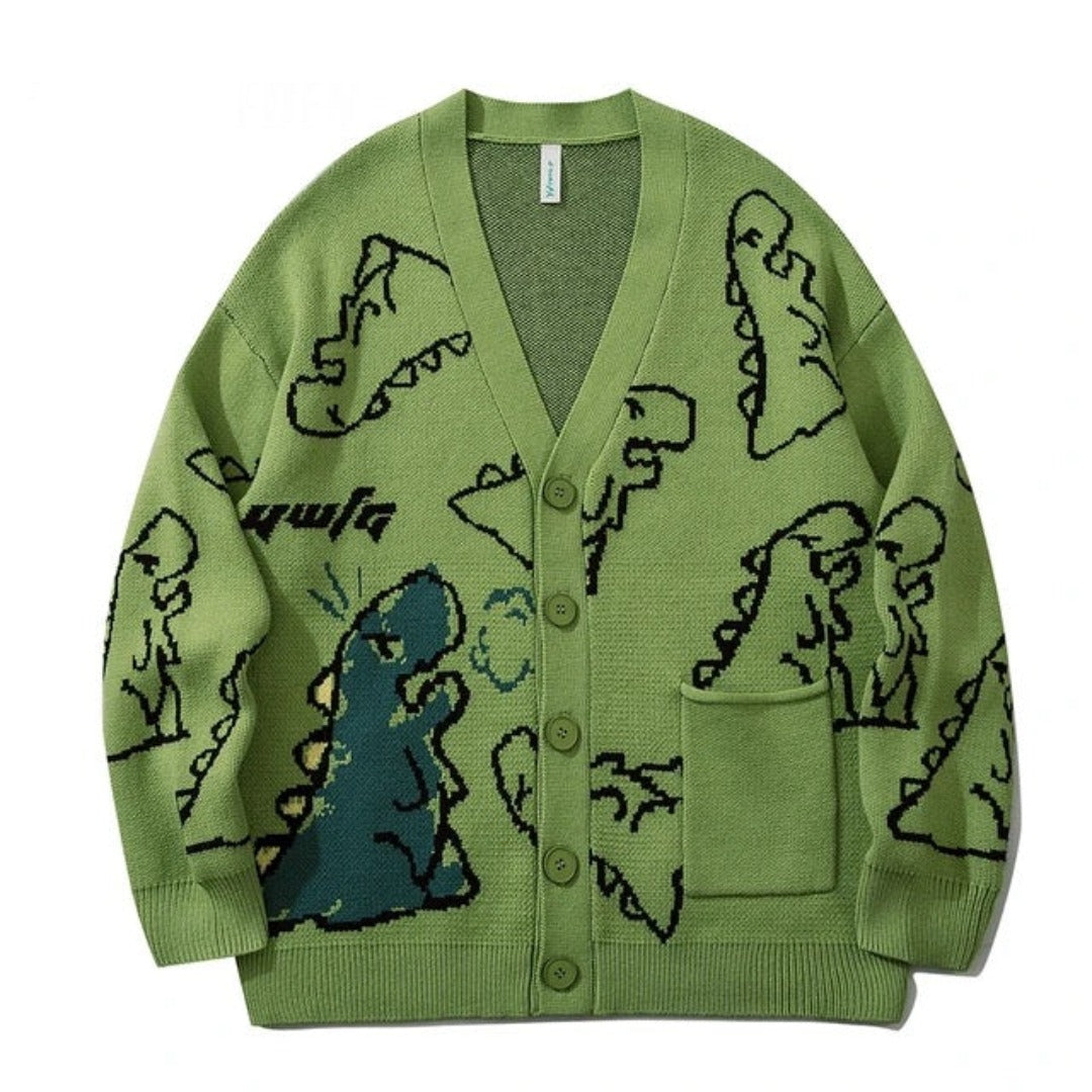 BRAMIRA DINOSAUR CARTOON UNISEX CARDIGAN