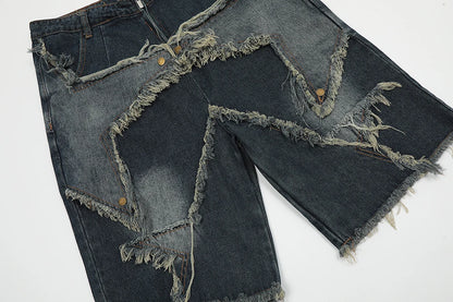 BRAMIRA DISTRESSED EFFECT STAR UNISEX ŞORT